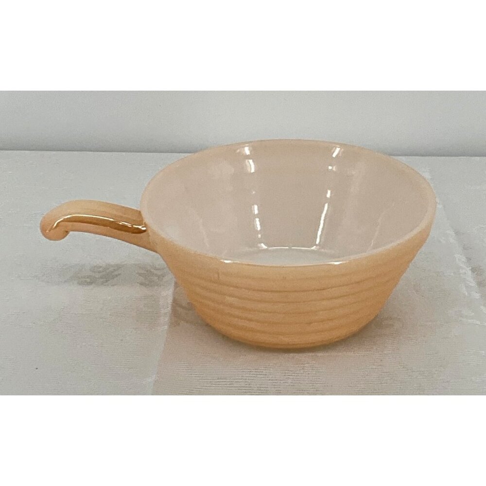 Vintage‎ Fire-King Peach Lustre Swirl Oven Ware Cup w/ Handle